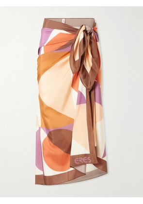 Eres - Luisa Printed Cotton And Silk-blend Sarong - Neutrals - One size