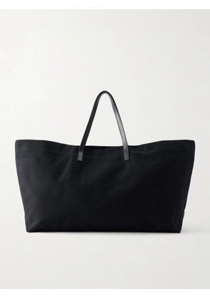 KALLMEYER - Cottage Leather-trimmed Canvas Tote - Black - One size