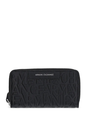 Armani Exchange logo-embossed continental wallet - Black