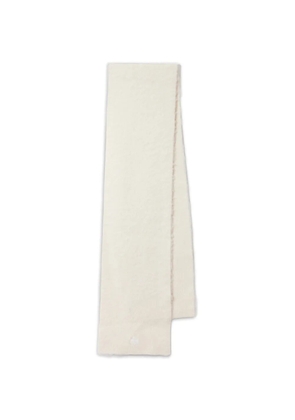 ISABEL MARANT Firny embroidered-logo knitted scarf - Neutrals