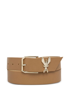 Patrizia Pepe Fly-plaque grained-leather belt - Neutrals