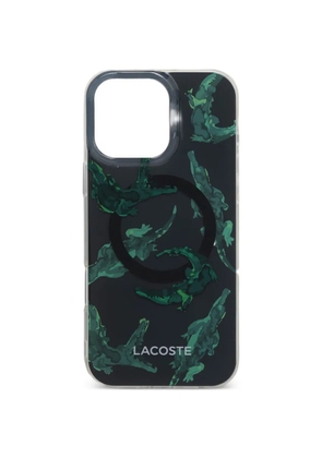 Lacoste crocodile-print iPhone 16 case - Black