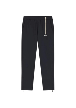 BOSS logo-print stripe-detail track pants - Black
