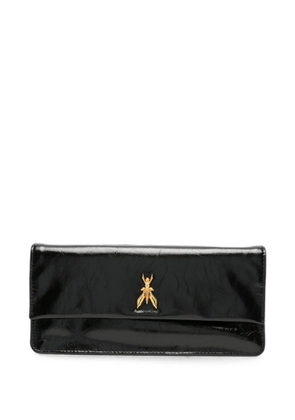 Patrizia Pepe crinkle-effect leather clutch bags - Black