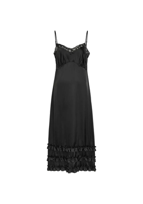 Simone Rocha lace-trim ruffled midi dress - Black