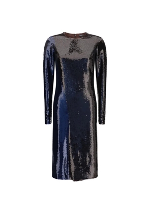 TOM FORD sequin-embellished long-sleeve midi dress - Blue