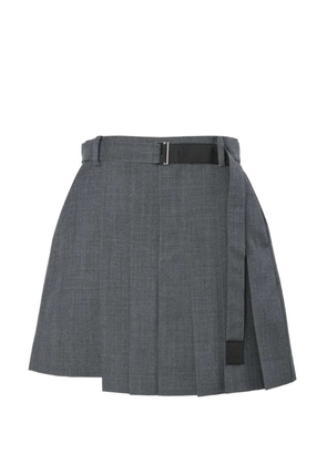 sacai belted pleated shorts - Grey