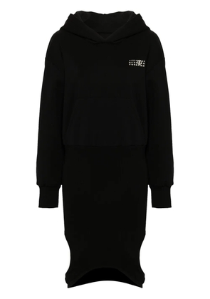 MM6 Maison Margiela numbers-print hooded jersey dress - Black