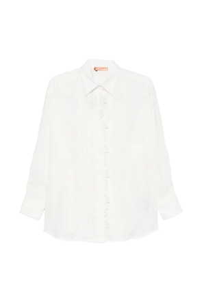 Ermanno Scervino lace-embroidered linen shirt - White