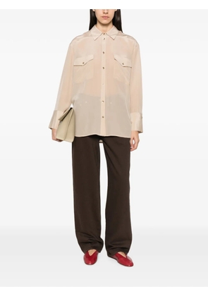 alice + olivia flap-pocket button-up shirt - Neutrals
