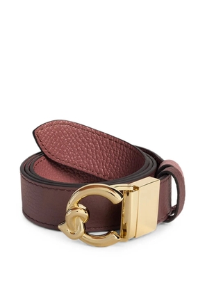 Coccinelle logo-plaque pebbled-leather belt - Red