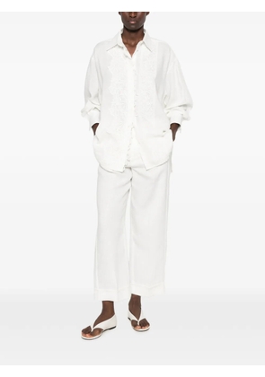 'S Max Mara pressed-crease turned-up trousers - White