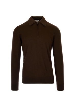 Paolo Pecora zip-fastening long-sleeve polo shirt - Brown