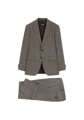 BOSS H-Huge two-piece slim-fit suit in checked stretch wool - Grey
