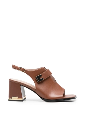 LINDA BAUMANN buckle-detail slingback sandals - Brown