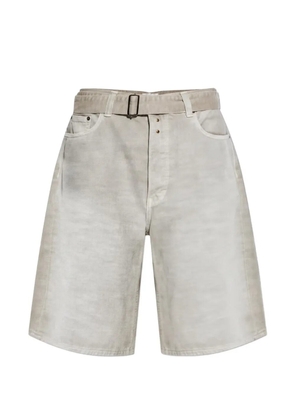 Haikure Herren belted denim shorts - Neutrals