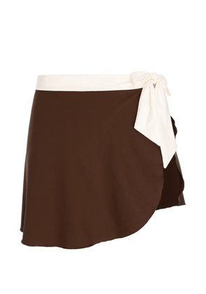 Noire Swimwear Aria wrap-style mini skirt - Brown