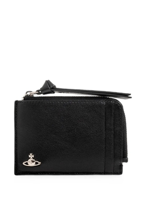 Vivienne Westwood Orb-plaque leather card holder - Black