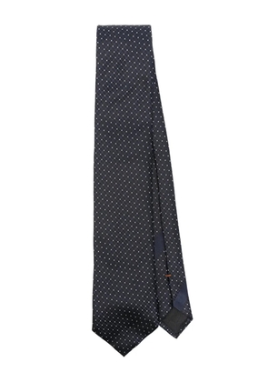 Zegna geometric-jacquard tie - Blue