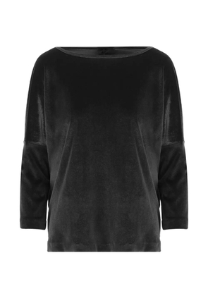 F.It velvet-effect dropped-shoulder sweater - Black