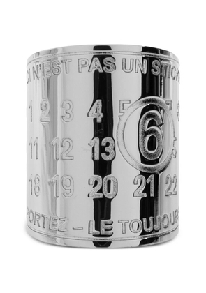 MM6 Maison Margiela Souvenir logo-engraved wide ring - Silver