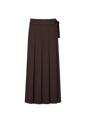 P.A.R.O.S.H. belted pleated midi skirt - Brown