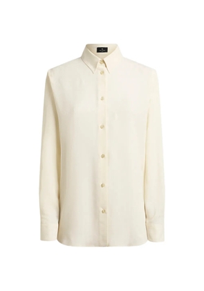 ETRO silk-blend jacquard shirt with Paisley motif - Neutrals