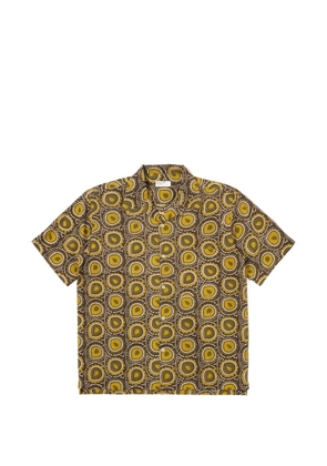 Universal Works Camp olive-print short-sleeve shirt - Green