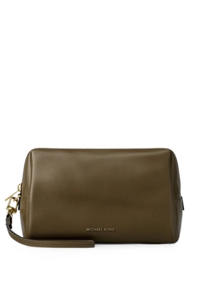 Michael Kors large Zadie logo-plaque makeup bag - Green