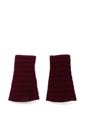 Lisa Yang ribbed-knit fingerless gloves - Red