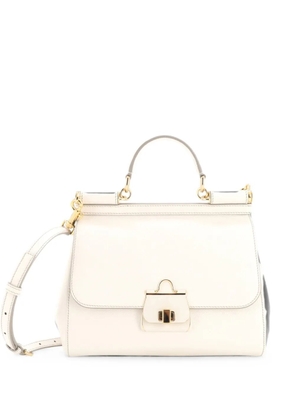 Dolce & Gabbana Pre-Owned Miss Sicily Bag Leather with Enamel Medium satchel - White