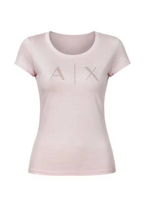 Armani Exchange logo-embellished T-shirt - Pink