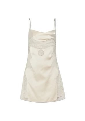Off-White lace-insert satin dress - Neutrals
