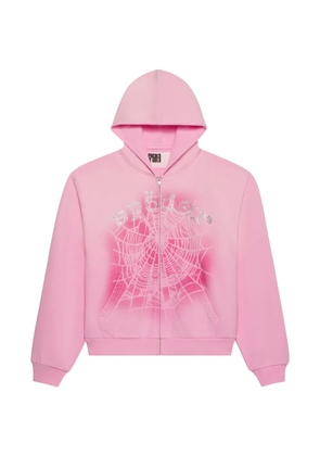 SP5DER OG Web V2 spray-print hoodie - Pink