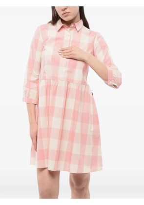 Woolrich checked long-sleeve mini dress - Pink