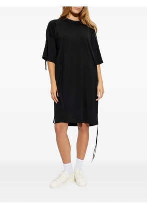Y-3 stripe-detail drawstring-fastening midi dress - Black
