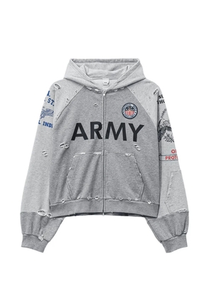 PROTOCOL INDEX reconstructed distressed hoodie - Grey