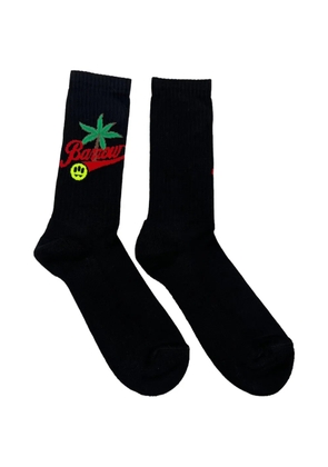 BARROW graphic-intarsia ribbed-knit socks - Black
