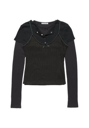 Acne Studios layered bow-detail T-shirt - Black