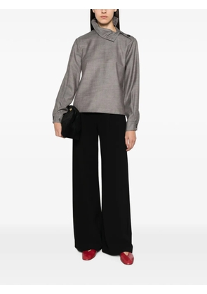 Patrizia Pepe button-detail high-neck blouse - Grey