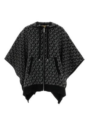 Michael Michael Kors hooded logo-pattern poncho - Black