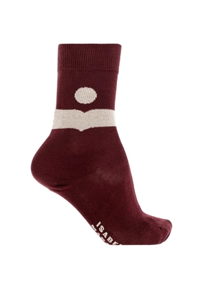 ISABEL MARANT Nesson intarsia-knit socks - Red