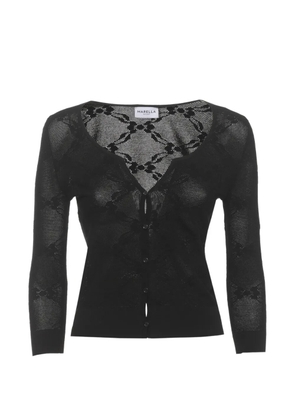 Marella MLSSABBIA floral-embroidered V-neck cardigan - Black