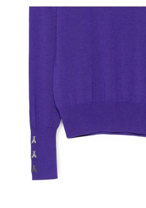 Patrizia Pepe embellished turtleneck sweater - Purple