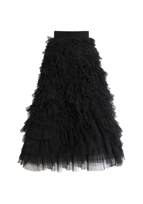 Gemy Maalouf ruffled tulle midi skirt - Black