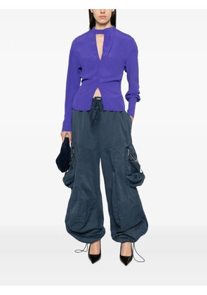 Patrizia Pepe cut-out V-neck blouse - Purple