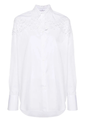 Ermanno Scervino lace-panelling poplin shirt - White