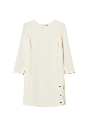 TWINSET short crêpe dress with heart-shaped buttons - Neutrals