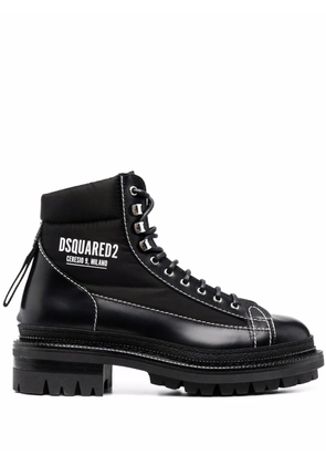 DSQUARED2 logo-print panelled boots - Black