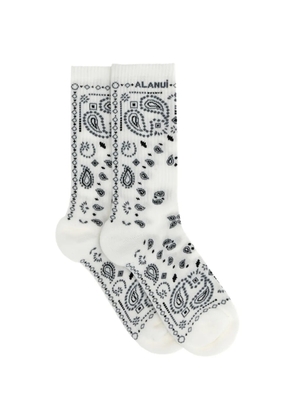 Alanui Bandana jacquard-knit socks - White